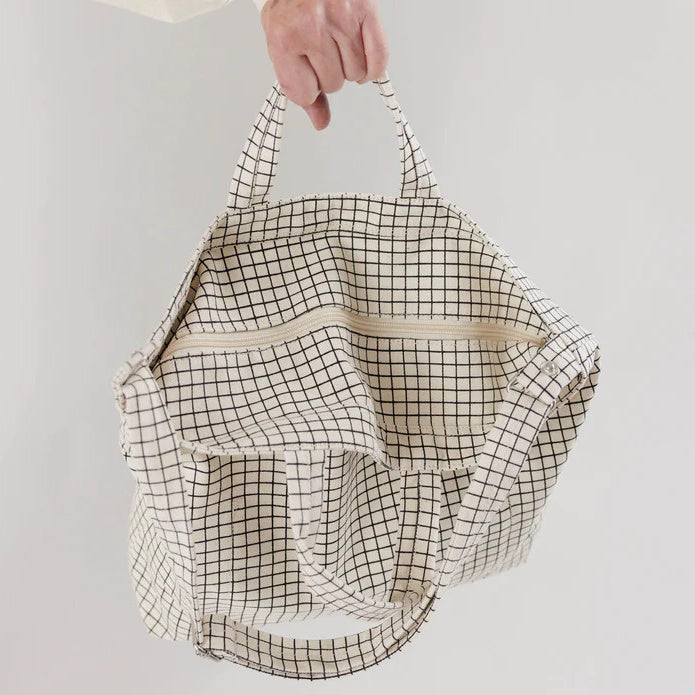 Paris Zipper Tote Bag Medium - Natural